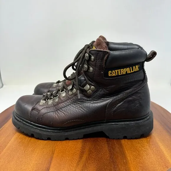 CAT Work Boots Brown Leather Size 11.5